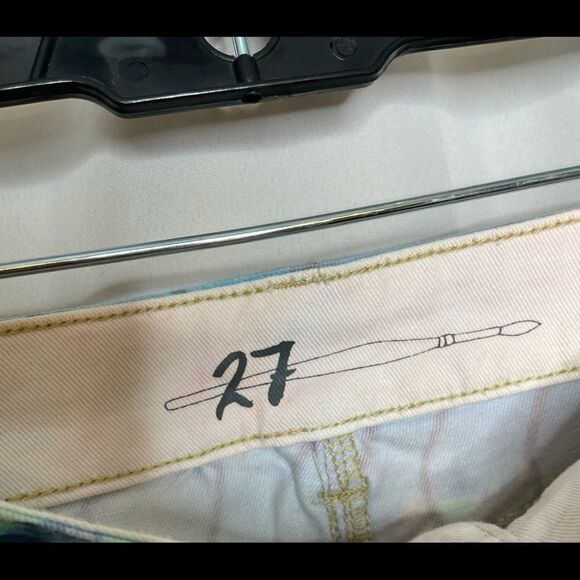 Anthropologie hand painted denim skirt 27 - Picture 4 of 8